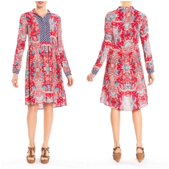 Anthropologie Dresses & Skirts - Derhy Matelot Red Blue Boho Tunic Dress SZ S